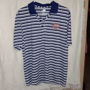 Blue and white striped Chicago bears polo